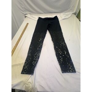 GRRRL Womens Black chain Print Leggings Size SAM Girl Armor Medium Gothic